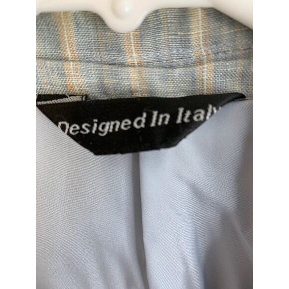 Mens Rizzoli Size 44R Linen Blue Stripe Blazer 3 Button Double Vent Italy REE105 - Picture 13 of 15